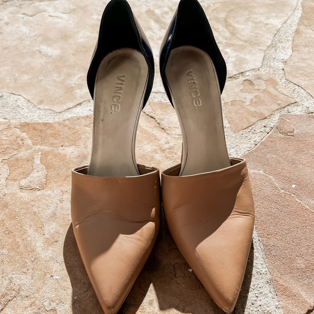 nude and black high heels
